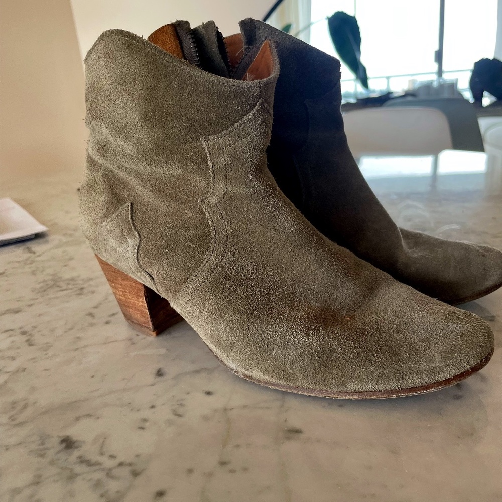 isabel marant suede dicker boots